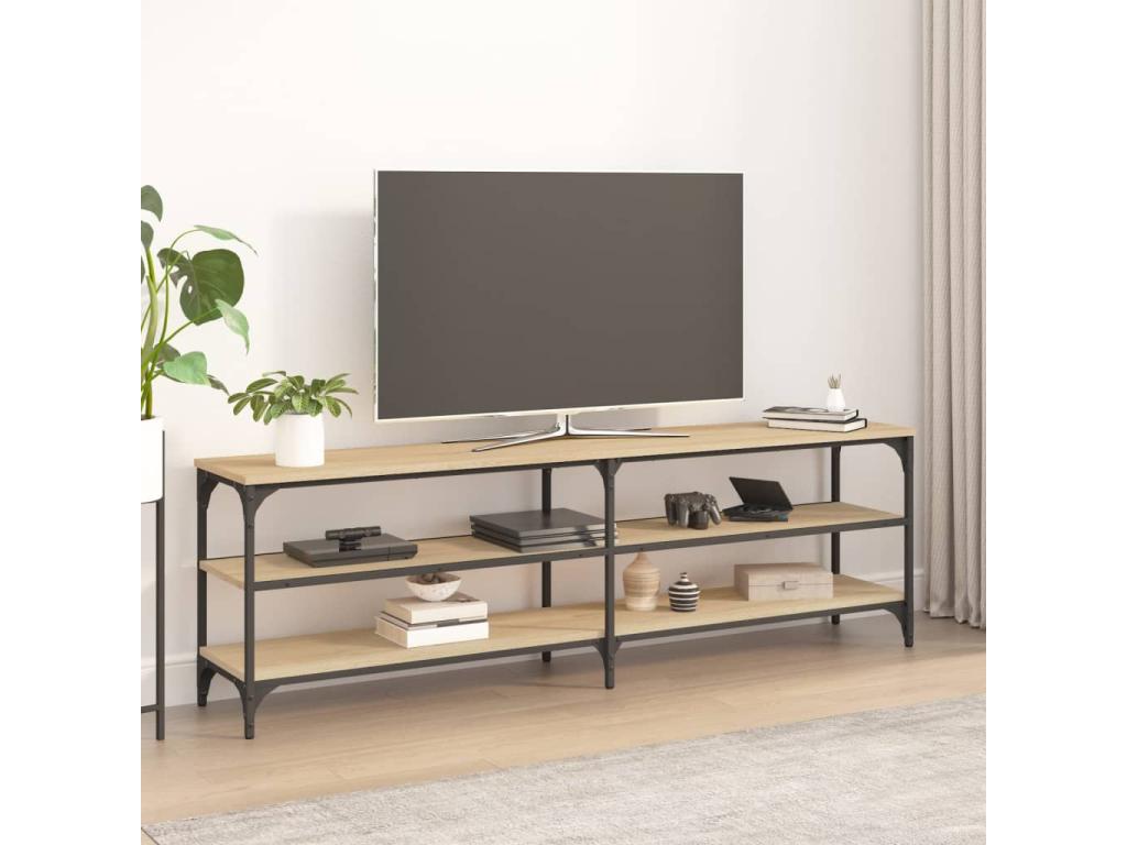 Meuble TV chêne Artigeo 160x30x50 cm bois d'ingénierie QMDX91534