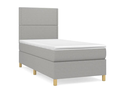 Lit à sommier tapissier avec matelas Gris clair 80x200 cm Tissu BSFP48792