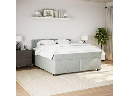 Sommier à Artigeo de lit et matelas Gris clair 180x200cm Velours RMBF93374