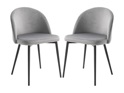 Chaises de visiteur design scandinave - lot de 2 chaises - pieds effilés métal noir - assise dossier ergonomique velours gris UXML27463