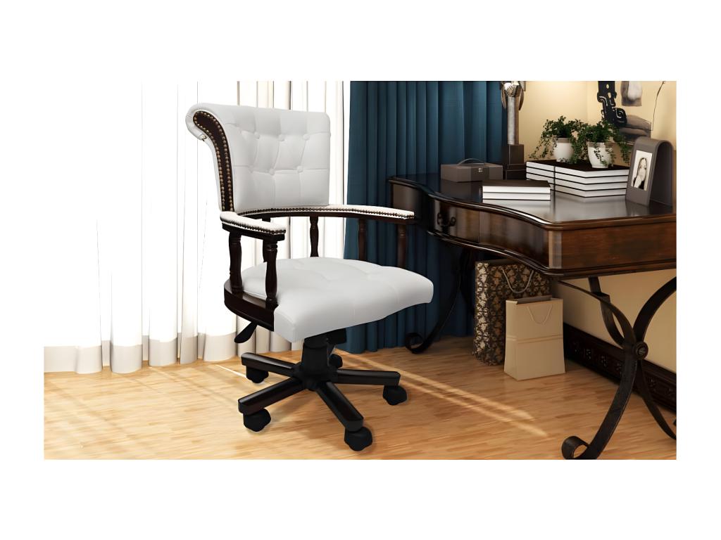 Chaise de bureau pivotante Blanc WPBG97167