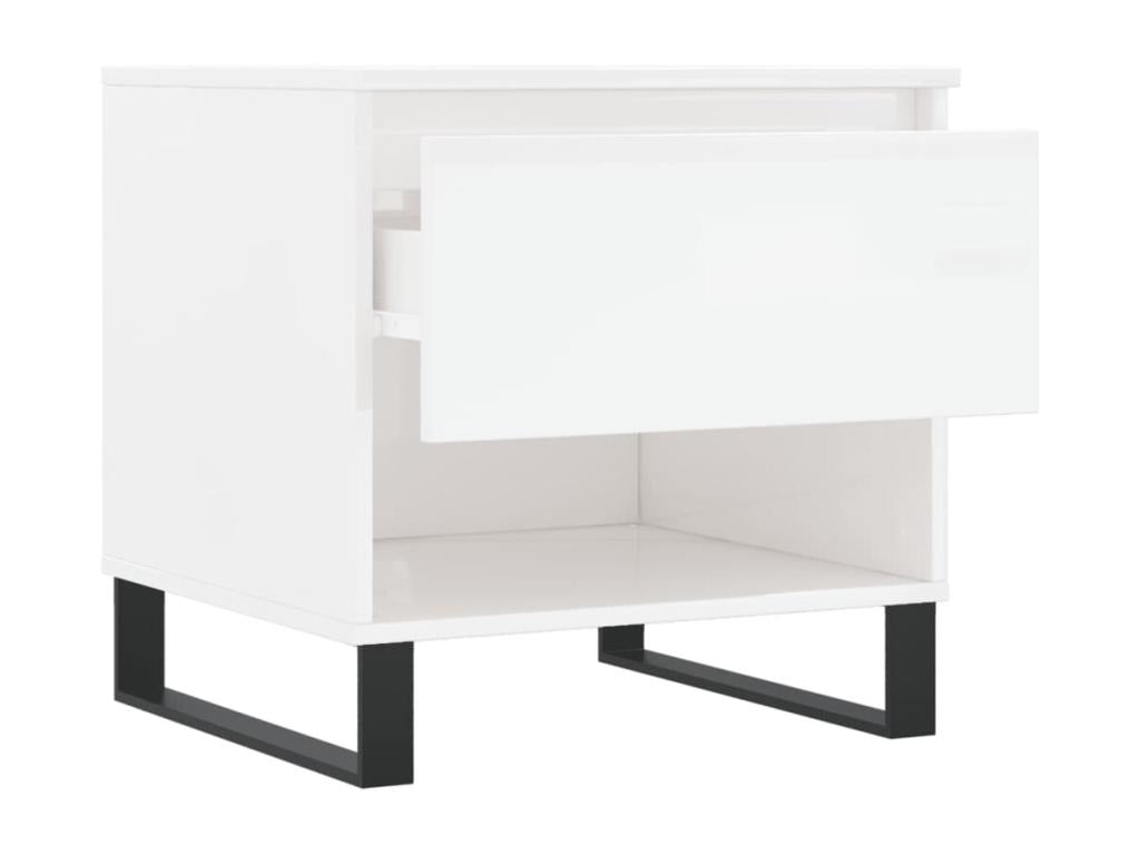Tables basses 2 pcs blanc brillant 50x46x50 bois d'ingénierie IKFB92963