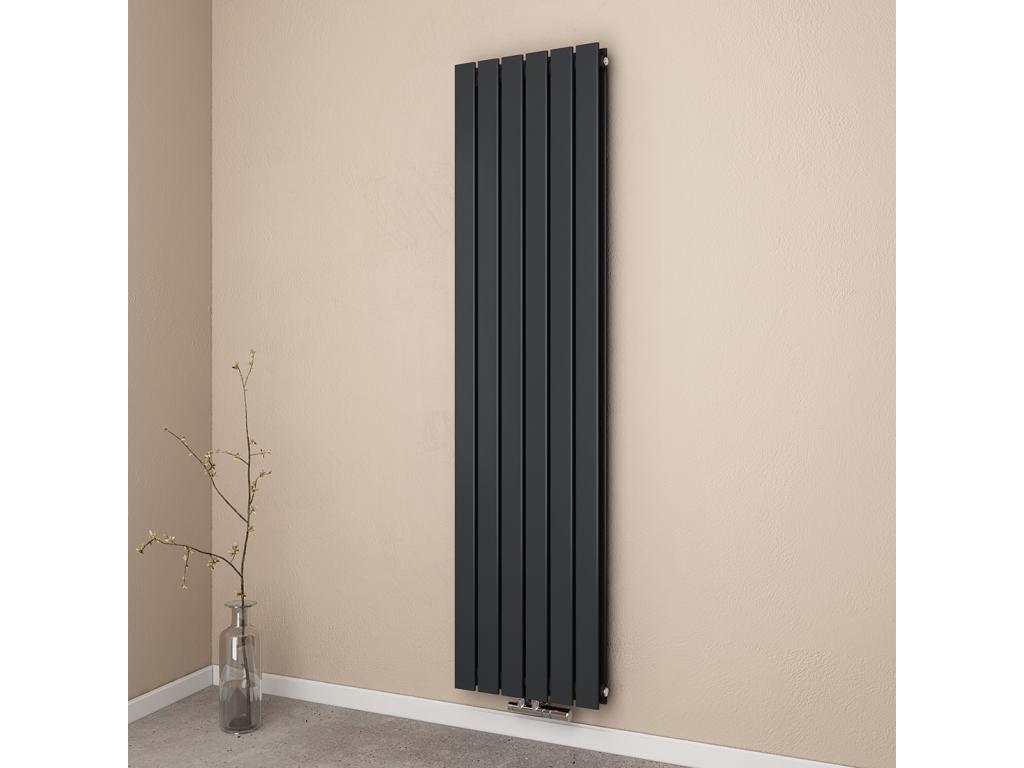 Artigeo Radiateur eau chaude en acier Tube Plat Radiateur Mural Anthracite 180x46cm 1670W Double Couche HHEE30003