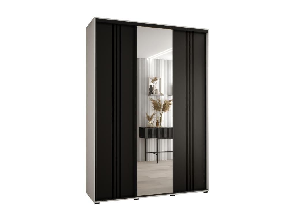ARMOIRE Artigeo 7 À PORTES COULISSANTES 235.2/170/60 3 portes Blanc/Noir/Noir CBEM21856