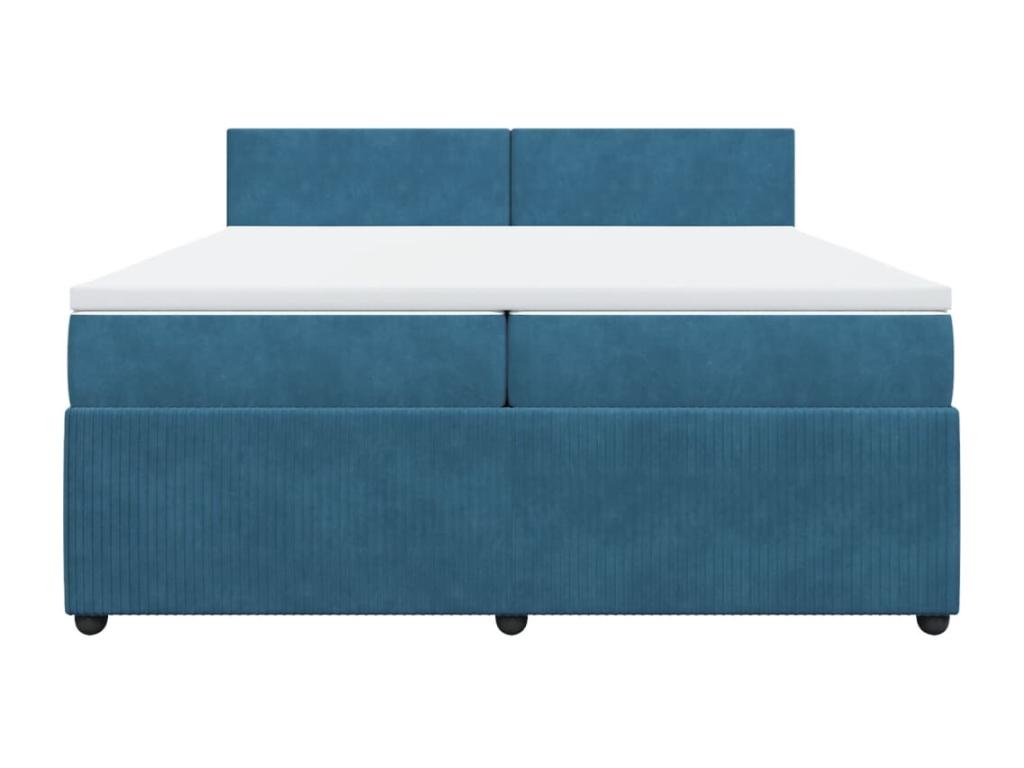 Sommier à Artigeo de lit et matelas Bleu 200x200 cm velours CBOB61143