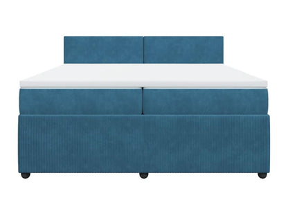 Sommier à Artigeo de lit et matelas Bleu 200x200 cm velours CBOB61143