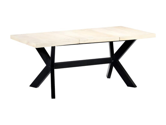 Table à dîner Blanc 180x90x75 cm Bois de manguier massif OFSN07861