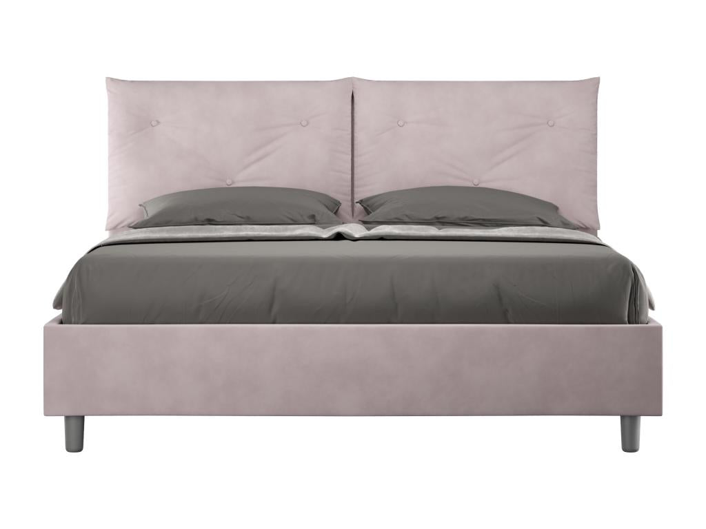 Lit avec sommier rembourré 160x210 microfibre Artigeo JJMG95515