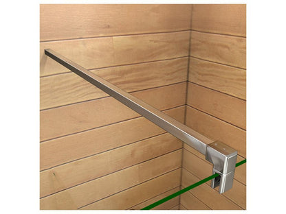 Paroi de douche à l'italienne 70 30x200cm avec retour pivotant - Verre 8mm trempé - Avec barre de fixation 90cm en carré JSIL51191