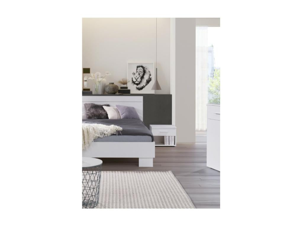 Ensemble design pour chambre à coucher COMO- Lit 160x200 cm avec sommier tables de chevet. LLOA63902