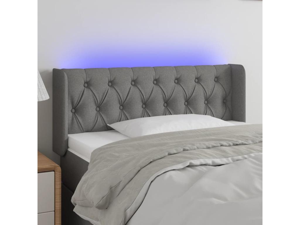 Tête de lit à LED Gris foncé 93x16x78/88 cm Tissu MCWP88981