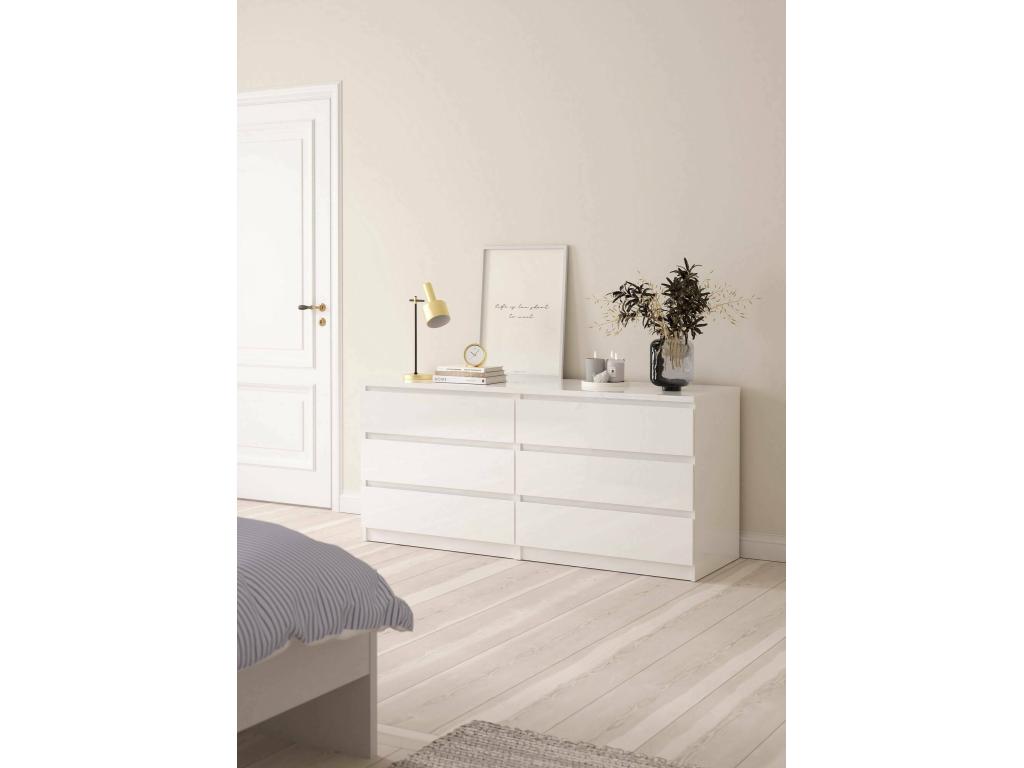 Buffet Artigeo Buffet du salon Commode de salon Garde-manger de cuisine 154x50 h70 cm Blanc TGGT13168