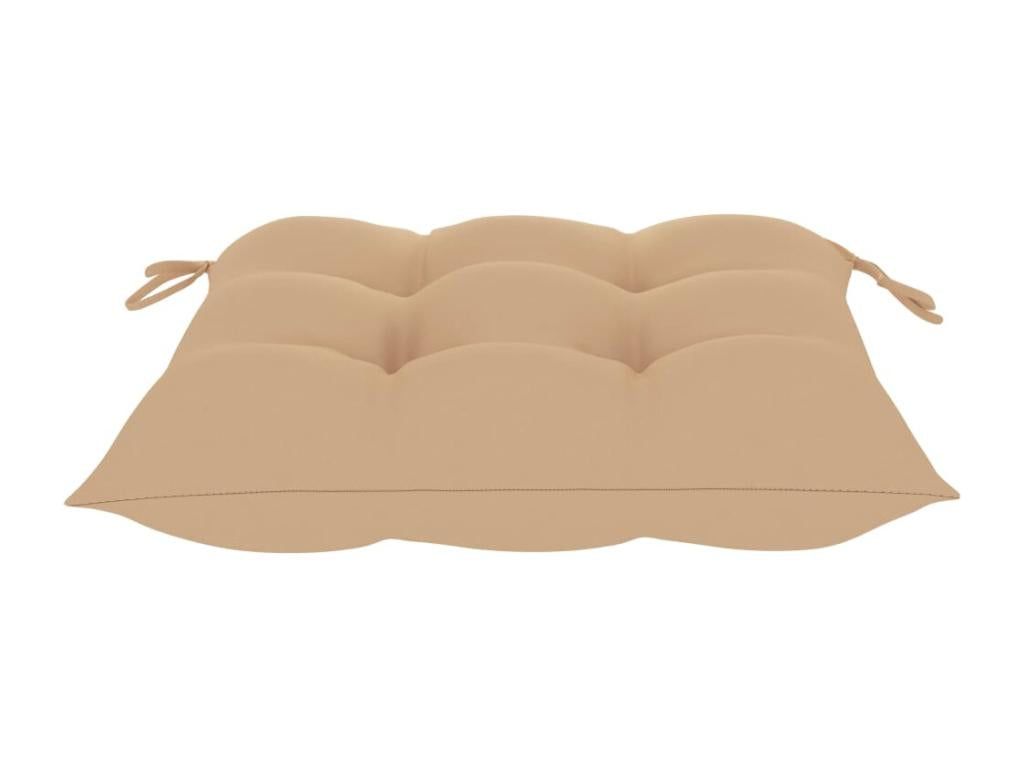 Chaise à bascule avec coussin beige Bois de teck solide RJCH64109