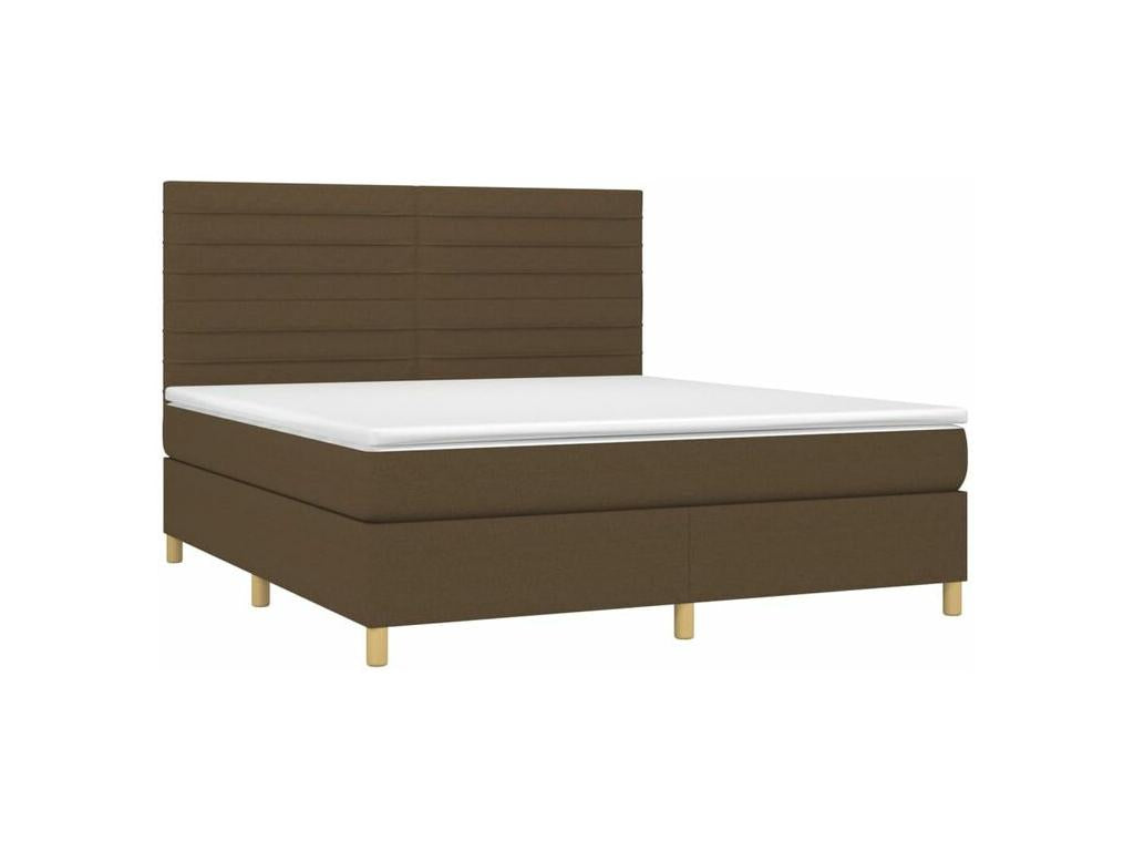 Sommier à Artigeo de lit matelas et LED Marron foncé 160x200 GWCB87064