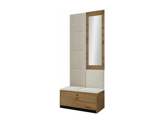 Meuble d'entrée Artigeo 319 206x84x44cm Miroir Chêne Artigeo - Noir À poser OABE64909