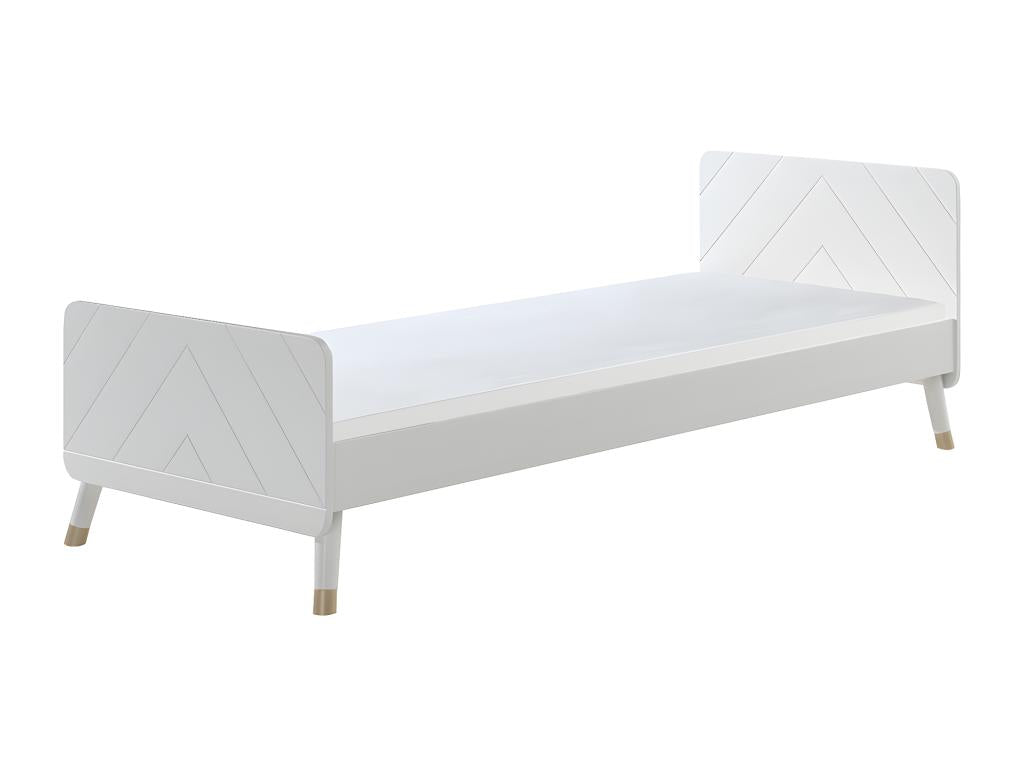 Lit Enfant en Bois Massif Cosymeub 90x200cm Blanc LKLW83494