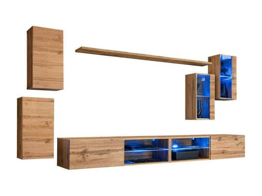 Ensemble meubles de salon SWITCH XXV design coloris chêne. DBIZ52521