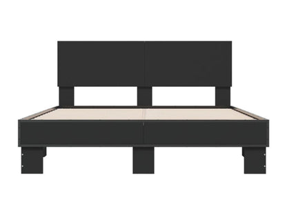 Cadre de lit noir 135x190 bois d'ingénierie et métal OJDE17232