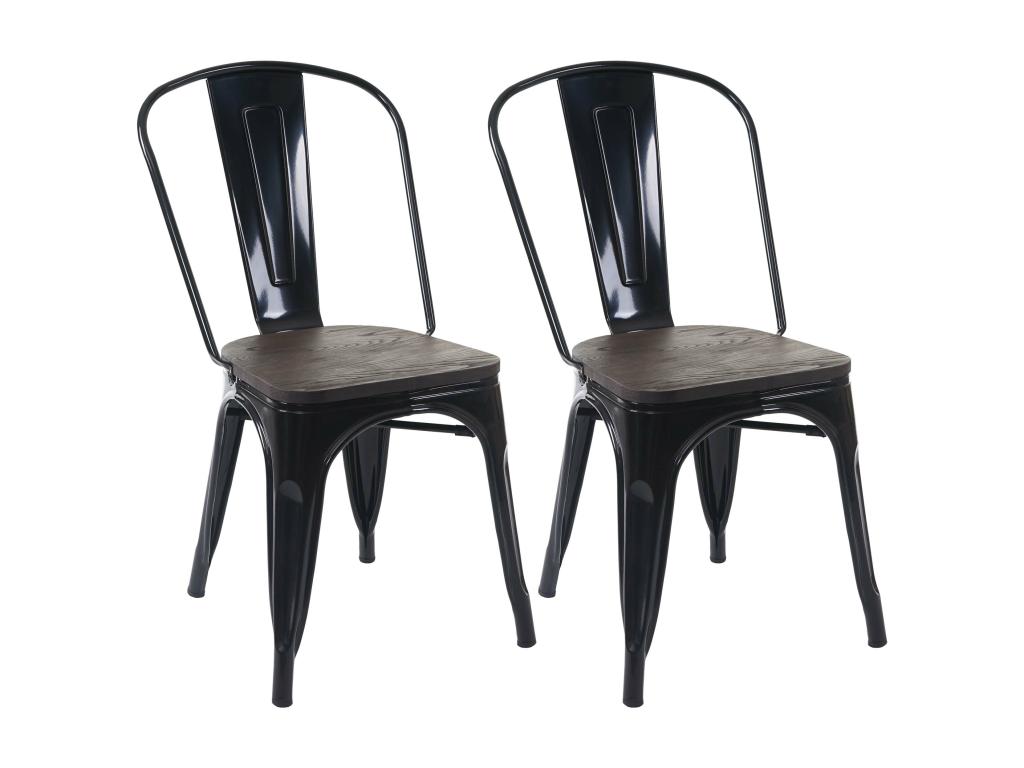 Chaise Artigeo-A73 Assise bois lot de 2 noir UWCI72596