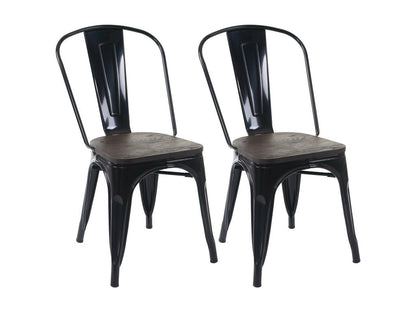 Chaise Artigeo-A73 Assise bois lot de 2 noir UWCI72596