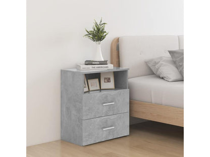 Tables de chevet 2 pièces Gris béton 50x32x60 cm ENLQ77799