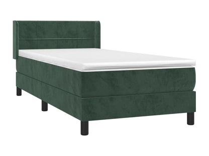 Lit à sommier tapissier avec matelas Vert foncé 90x190 cm GWKU63194
