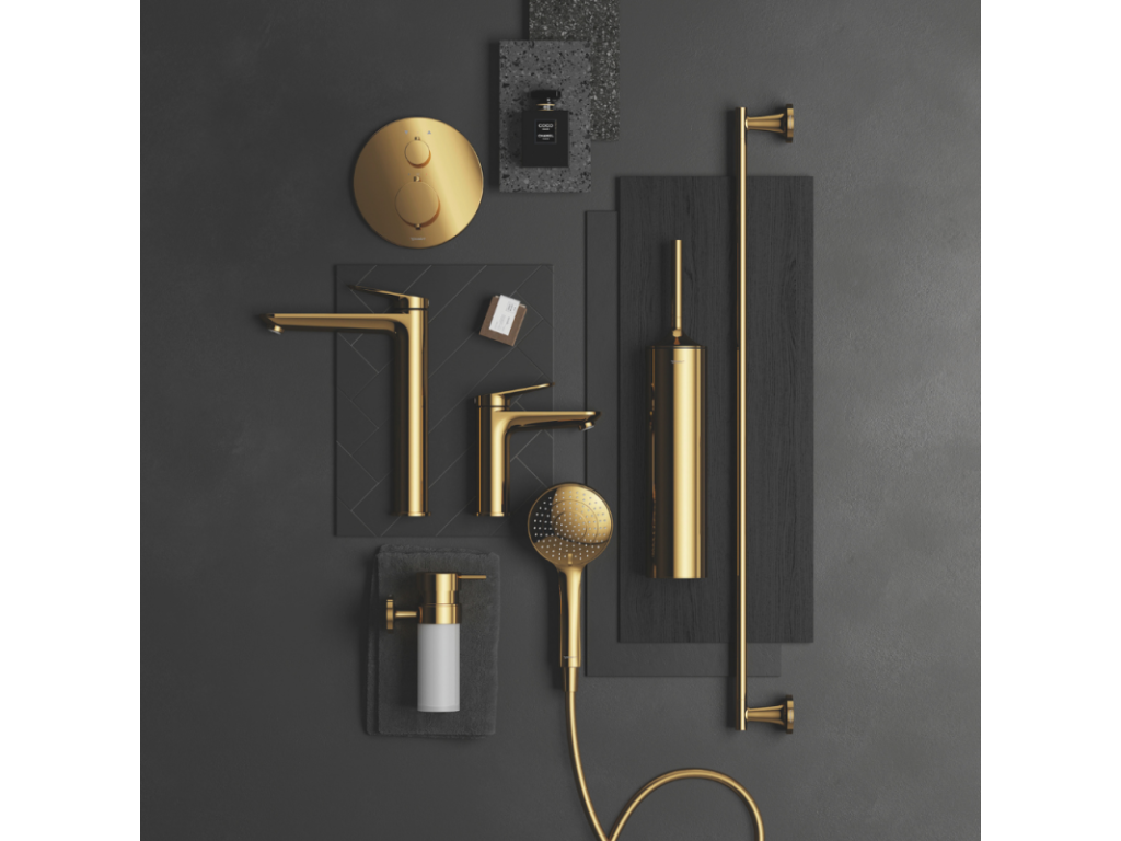 Colonne de douche thermostatique Artigeo MinusFlow doré poli JJJL94923
