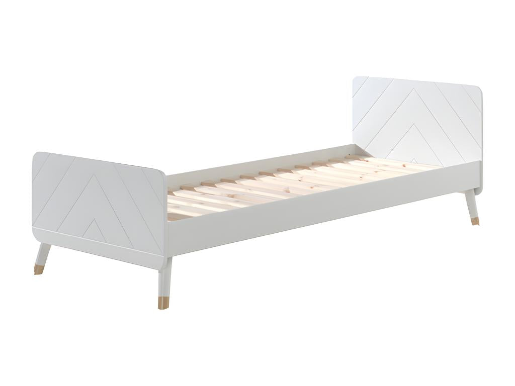 Lit Enfant en Bois Massif Cosymeub 90x200cm Blanc LKLW83494