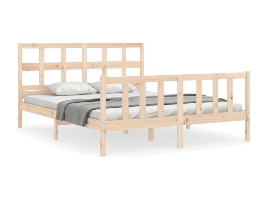 Cadre de lit sans matelas 160x200 cm bois massif de pin UUNF96701