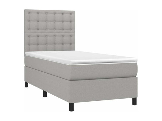 Sommier à Artigeo de lit avec matelas Gris clair 100x200 Tissu DYGV49668
