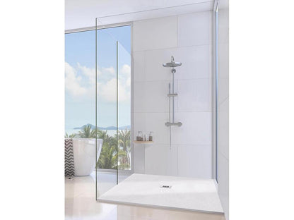 Receveur de Douche 95x135 cm Artigeo Extra Slim Blanc En Résine Synthétique et Poussière de Marbre Avec Vidage Gratuit UEYD71621