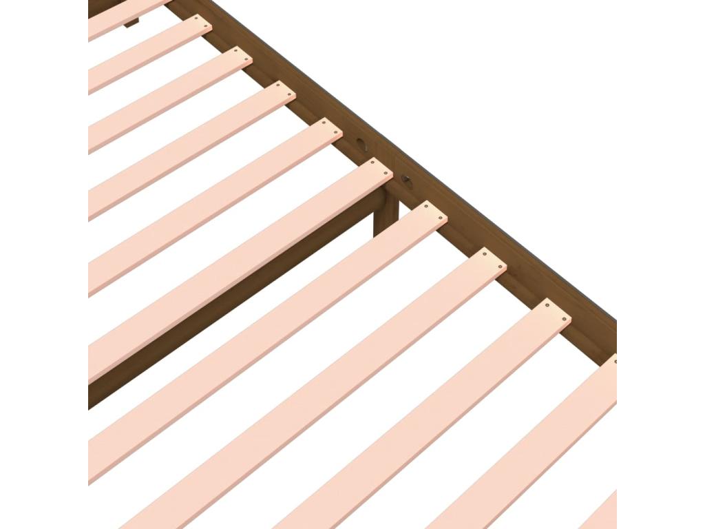 Cadre de lit sans matelas marron miel bois massif 200x200 cm RWSL19380