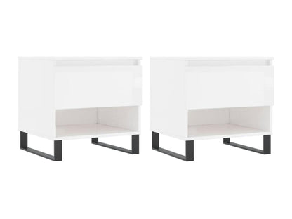 Tables basses 2 pcs blanc brillant 50x46x50 bois d'ingénierie IKFB92963
