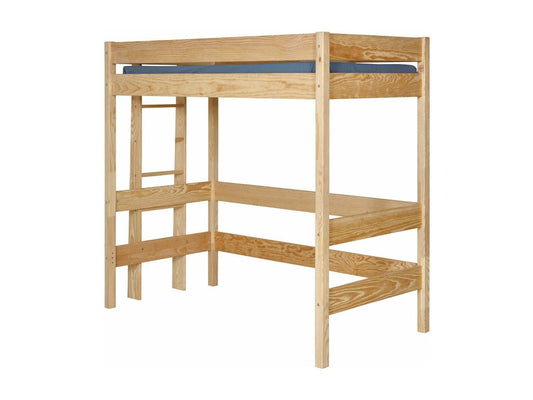 Lit mezzanine 90x190 cm bois massif bois naturel Artigeo TJFU23539