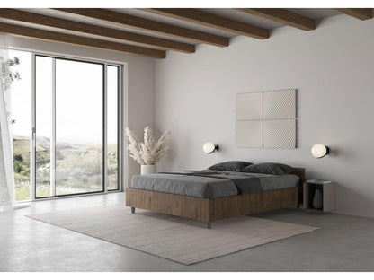 Lit double avec sommier 140x200 noyer Cosymeub TOWS47693