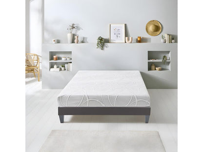 Cosymeub - Ensemble EUPRAXIE 140x190 cm - Matelas Mémoire de forme Sommier Bois AVVS41514