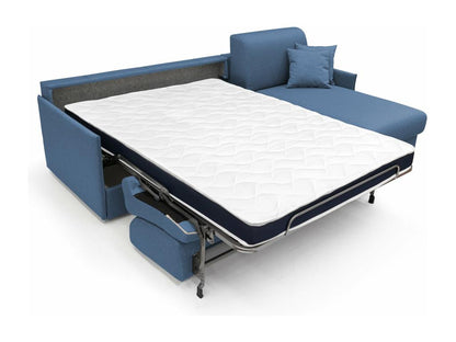 Artigeo Canapé d'angle convertible en tissu mperméable T02 252 cm Gauche mat- 140x197 bleu PDLW73569