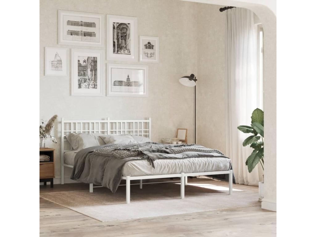 Tête de lit métal blanc 120 cm UITU54279