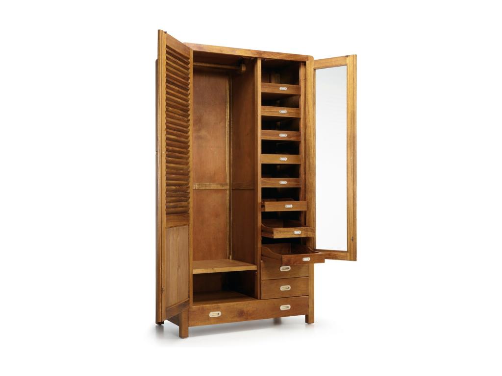 Armoire en bois massif de Chezlova 2 portes 3 tiroirs Sotchy 105cm PHIU23965