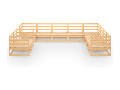 Salon de jardin 10 pcs bois de pin massif NWXJ32351