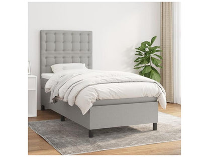 Sommier à Artigeo de lit avec matelas Gris clair 100x200 Tissu DYGV49668