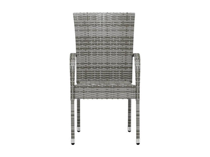 Ensemble à manger de jardin 3 pcs Résine tressée Gris XIZB89386