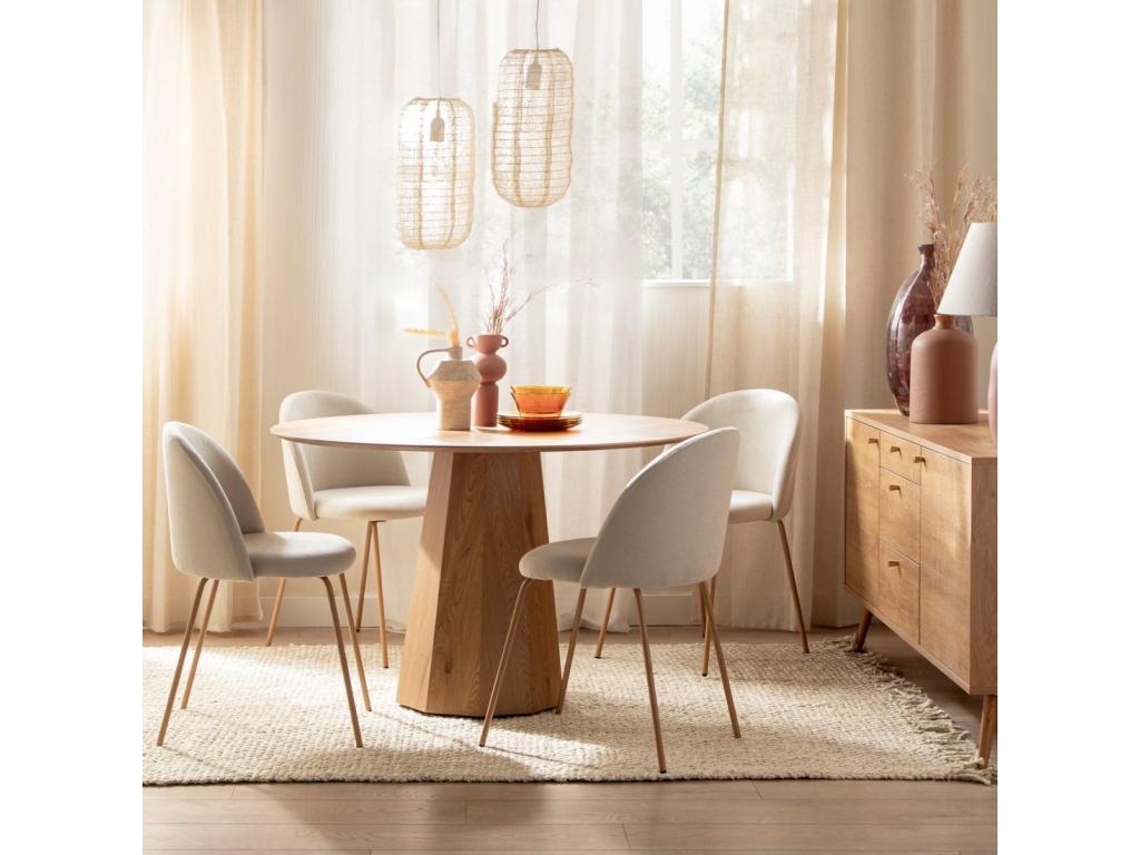 Chaise de salle à manger en tissu beige 49x81 cm-Chezlova FIIU51576