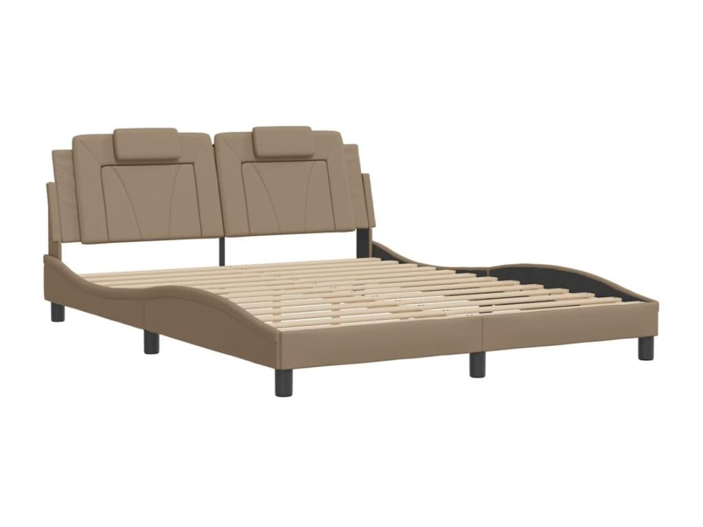 Cadre de lit avec tête de lit Cappuccino 160x200 cm Similicuir DXIF68369