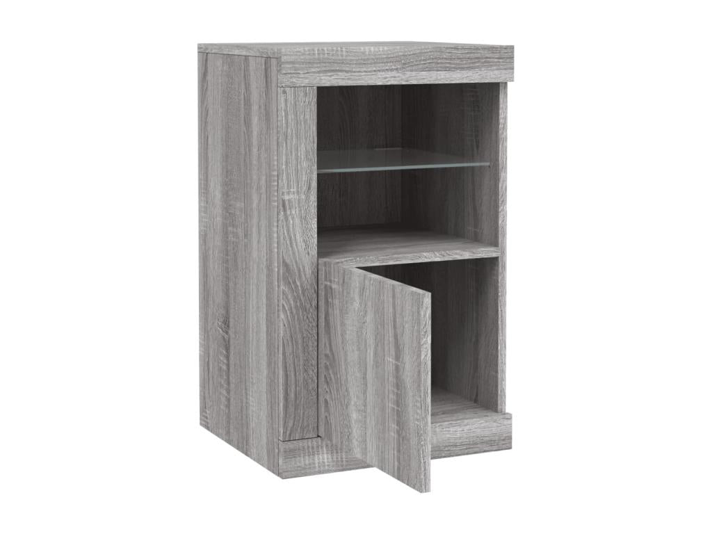 Armoire latérale et Chezlovaères LED Chezlova gris bois d'ingénierie PQHK24707