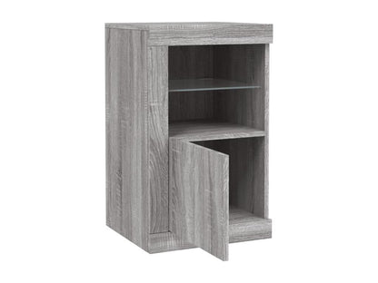 Armoire latérale et Chezlovaères LED Chezlova gris bois d'ingénierie PQHK24707