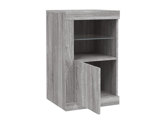 Armoire latérale et Chezlovaères LED Chezlova gris bois d'ingénierie PQHK24707