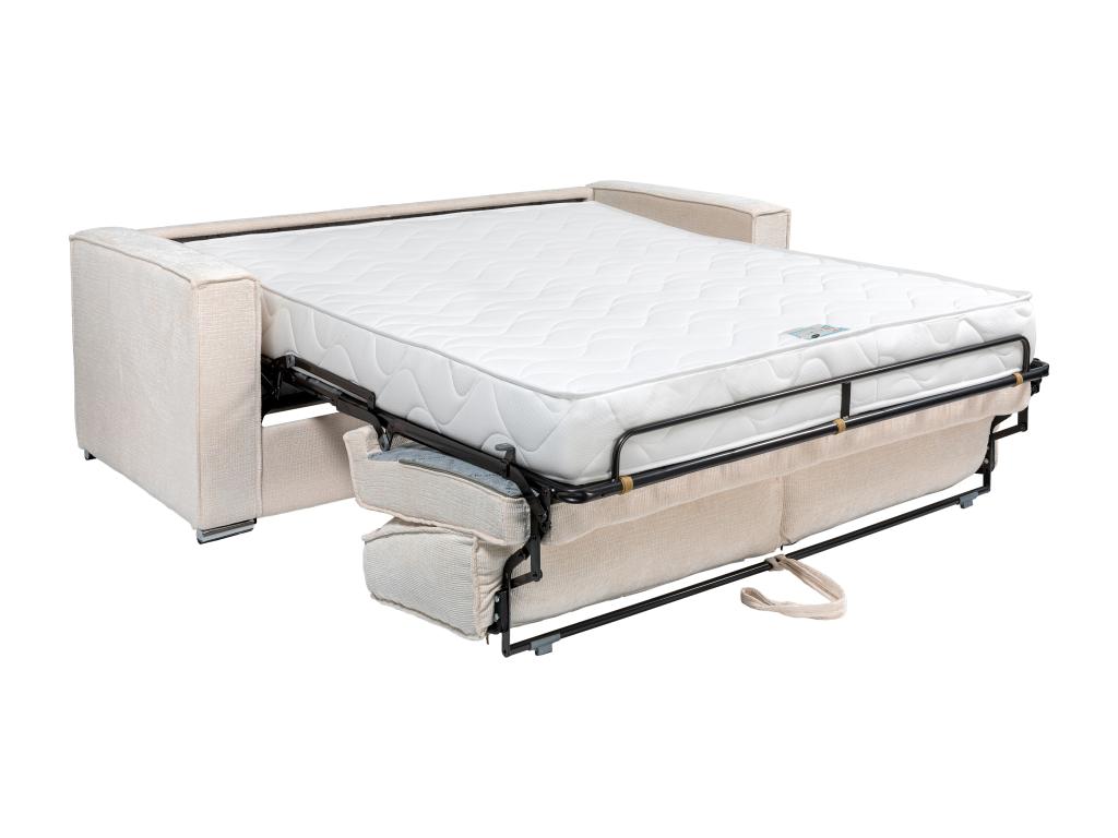 Canapé 4 places convertible express en tissu texturé vert - Couchage 160 cm - Matelas 22 cm Artigeo BOEL57113