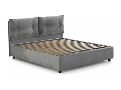 Lit Cosymeub size Cosymeub lit coffre avec revêtement en tissu Made in Italy ouverture frontale adapté pour matelas 120x190 cm gris VYIH19479