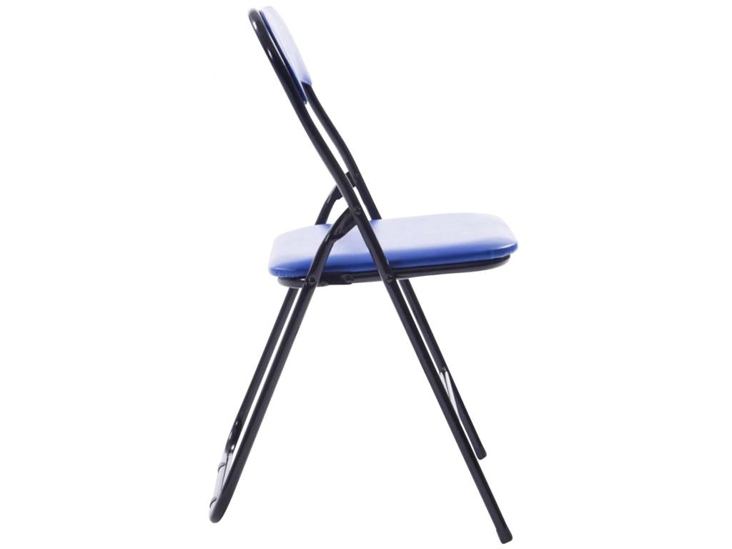 Lot de 2 chaise pliante - Plastique / Métal - Bleu / Noir - Artigeo TPUL57679